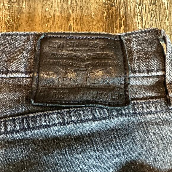 Men’s Levis’ Premium 512 Denim Jeans Grey Black, 34W x 28L - Picture 11 of 13